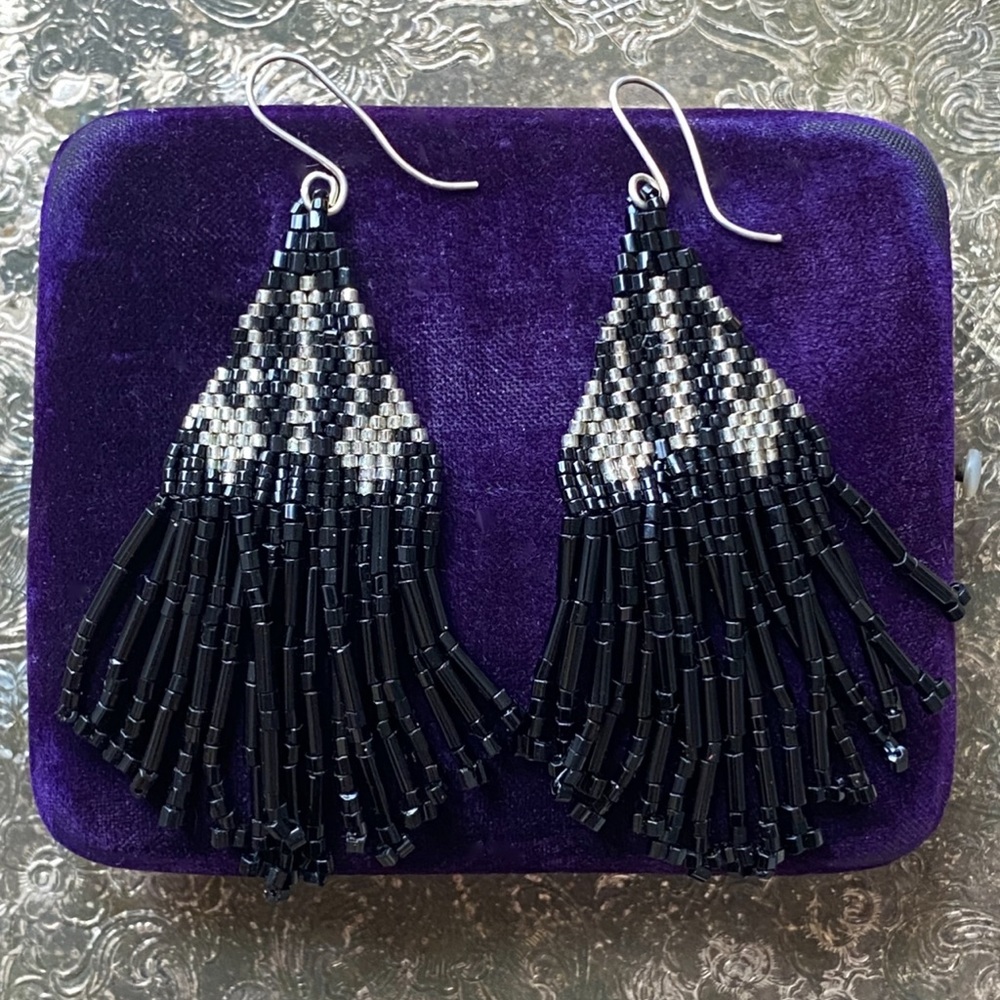 Handmade glass beaded earrings